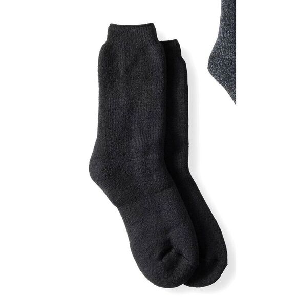 Hot Feet Men's Thermal Socks Size 6-12.5 Solid Navy Denim and Navy 2-Pairs Gift - Picture 3 of 4
